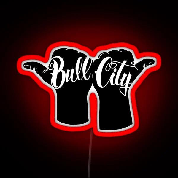 Bull City Durham North Carolina RGB Neon Sign