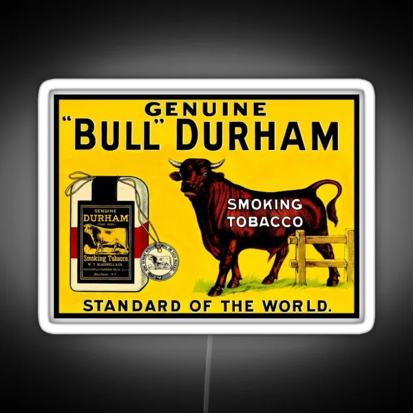 BULL DURHAM Vintage Smoking Tobacco Advertising Print RGB Neon Sign