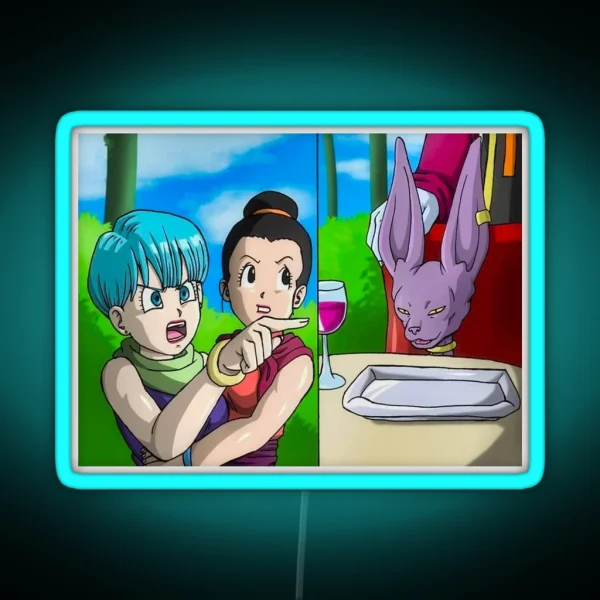 Bulma And Beerus RGB Neon Sign