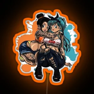 Bulma And Chichi Retro RGB Neon Sign