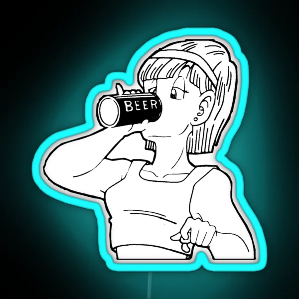 Bulma And Her Beer RGB Neon Sign
