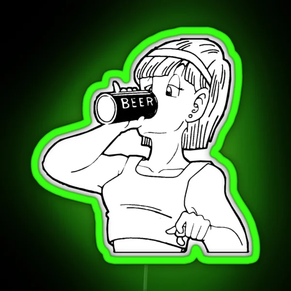 Bulma And Her Beer RGB Neon Sign