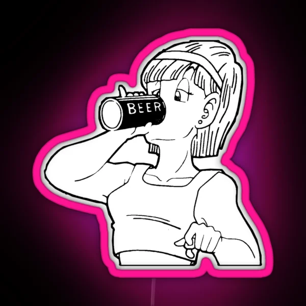 Bulma And Her Beer RGB Neon Sign
