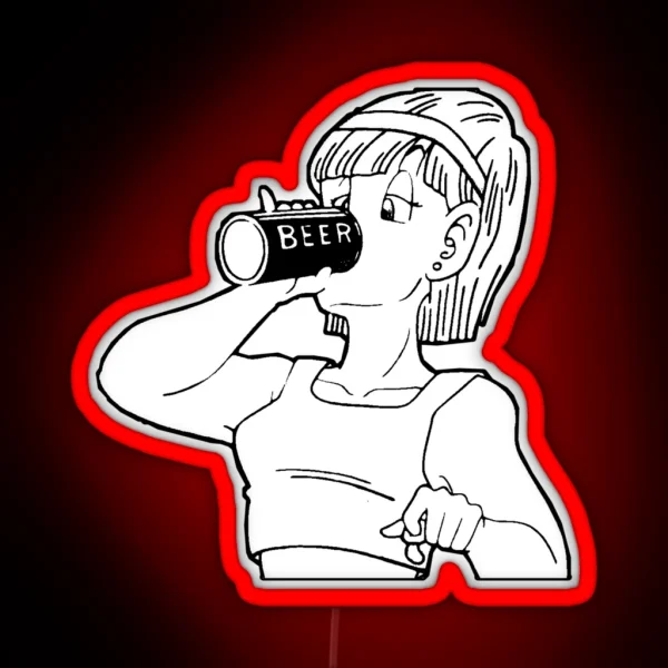 Bulma And Her Beer RGB Neon Sign