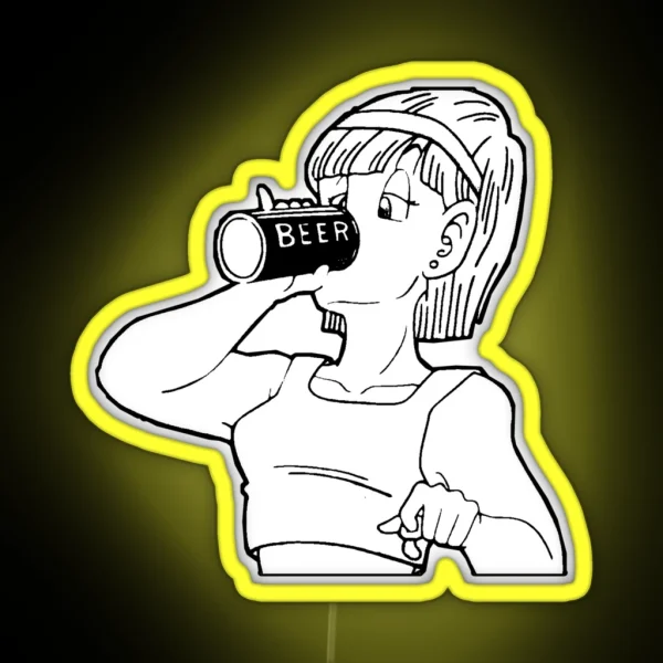 Bulma And Her Beer RGB Neon Sign