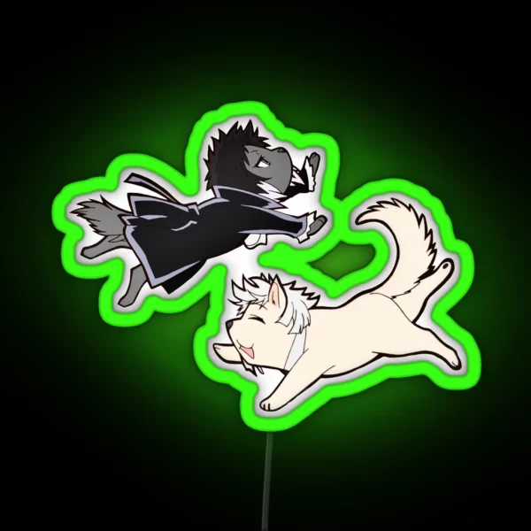 Bungou Stray Dogs Wan Atsushi And Akutagawa RGB Neon Sign