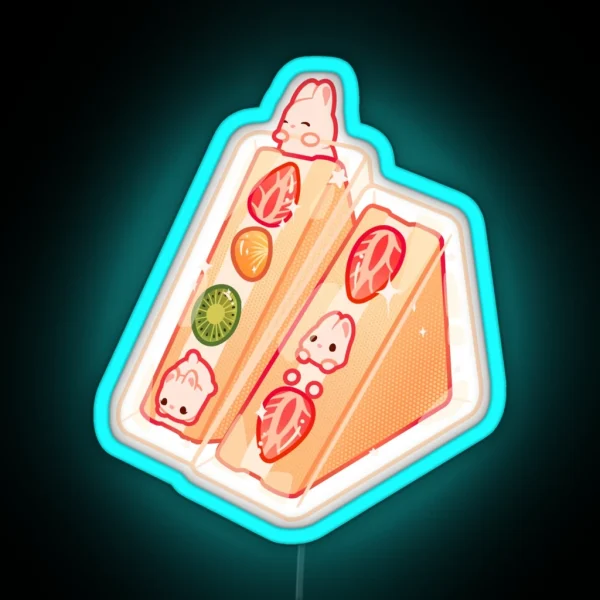 Bunny Fruit Sandwich RGB Neon Sign
