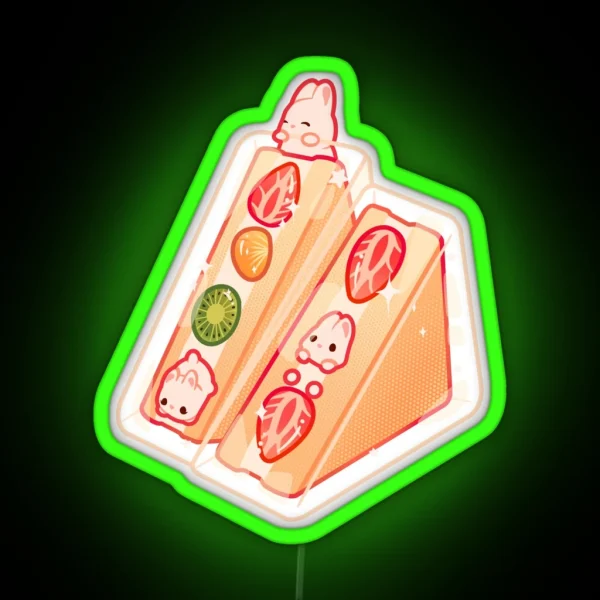 Bunny Fruit Sandwich RGB Neon Sign