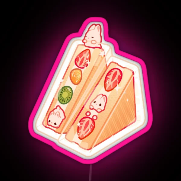 Bunny Fruit Sandwich RGB Neon Sign