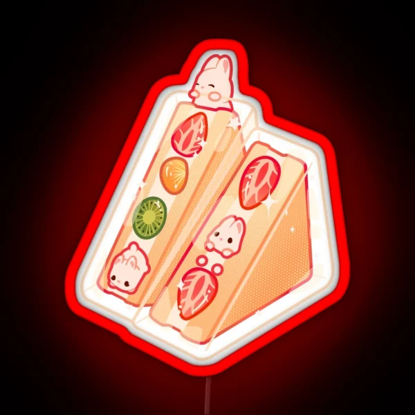 Bunny Fruit Sandwich RGB Neon Sign