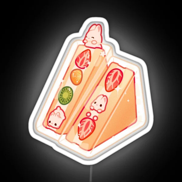 Bunny Fruit Sandwich RGB Neon Sign