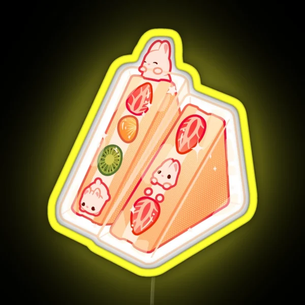 Bunny Fruit Sandwich RGB Neon Sign
