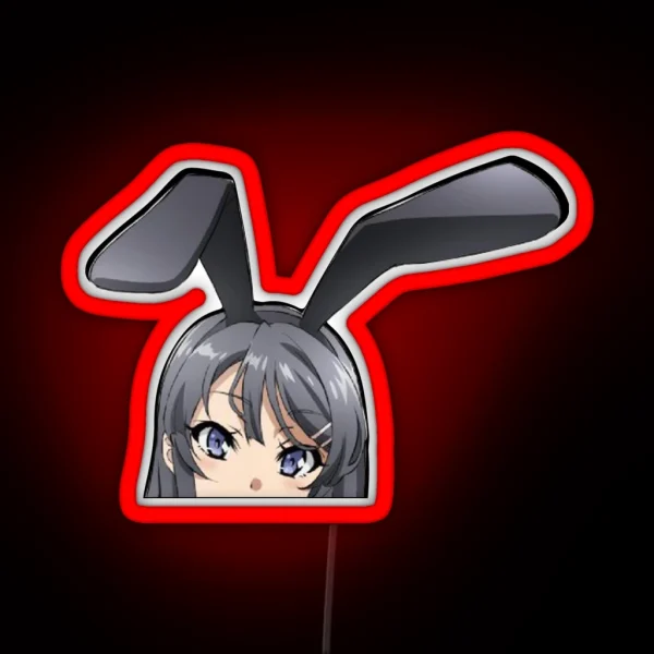 Bunny Girl Peeker RGB Neon Sign