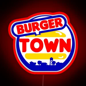 Burger Town RGB Neon Sign