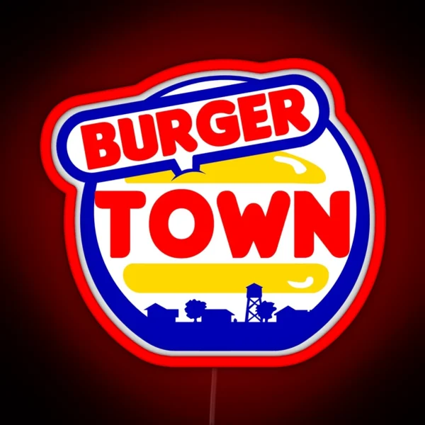 Burger Town RGB Neon Sign