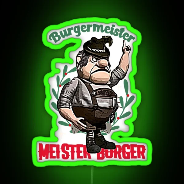 Burgermeister Meister Burger German Lederhosen RGB Neon Sign