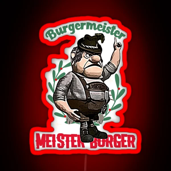 Burgermeister Meister Burger German Lederhosen RGB Neon Sign