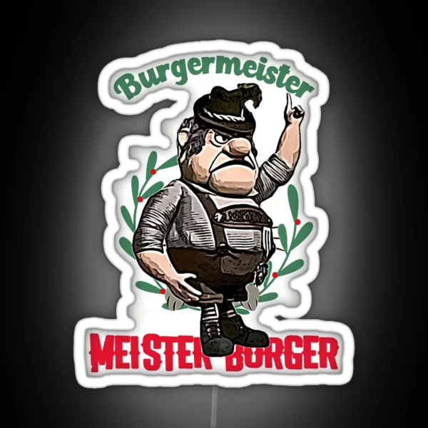 Burgermeister Meister Burger German Lederhosen RGB Neon Sign
