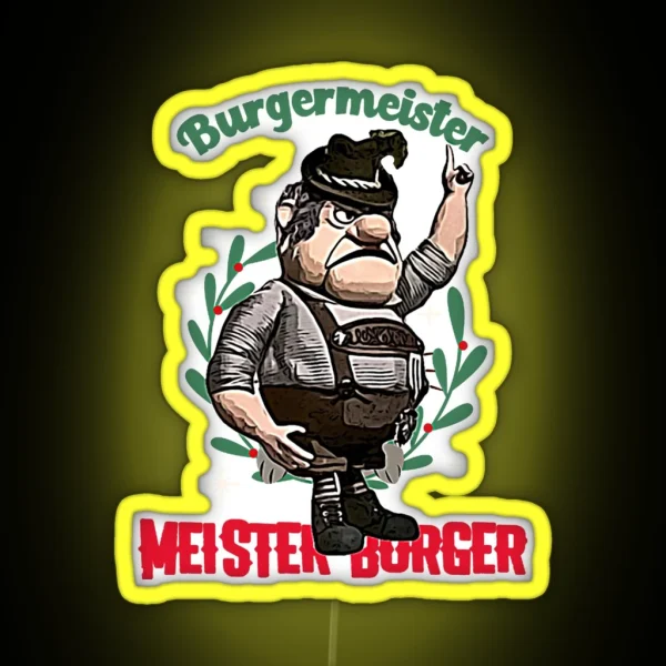 Burgermeister Meister Burger German Lederhosen RGB Neon Sign