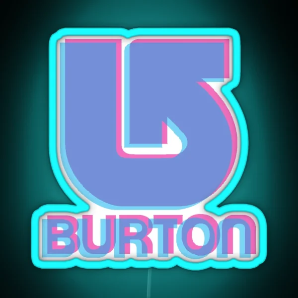 Burton Snowboards Logo 3D RGB Neon Sign
