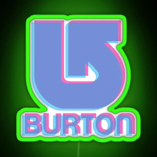Burton Snowboards Logo 3D RGB Neon Sign