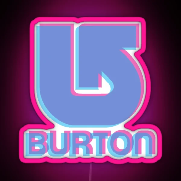 Burton Snowboards Logo 3D RGB Neon Sign
