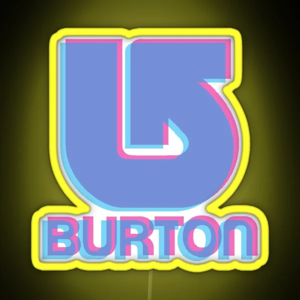 Burton Snowboards Logo 3D RGB Neon Sign