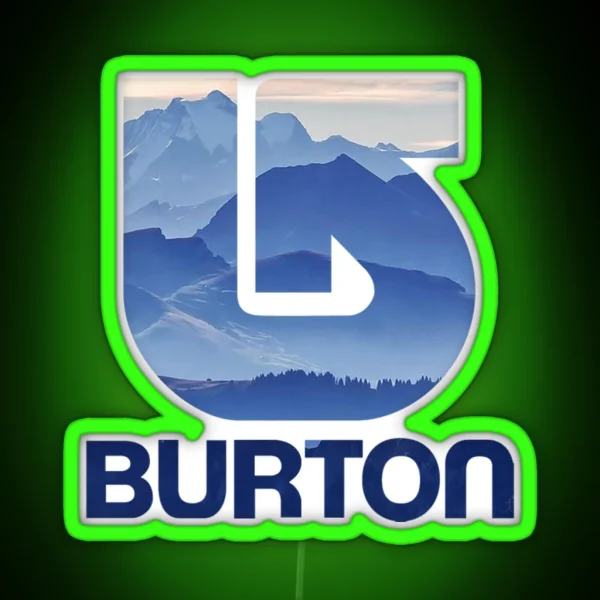 Burton Snowboards Purple Mountain RGB Neon Sign