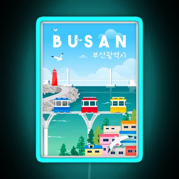 Busan Korea RGB Neon Sign