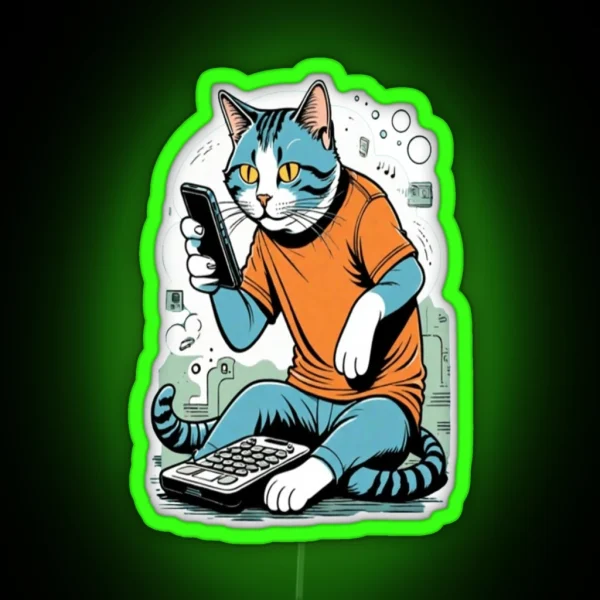 Busy Cat RGB Neon Sign