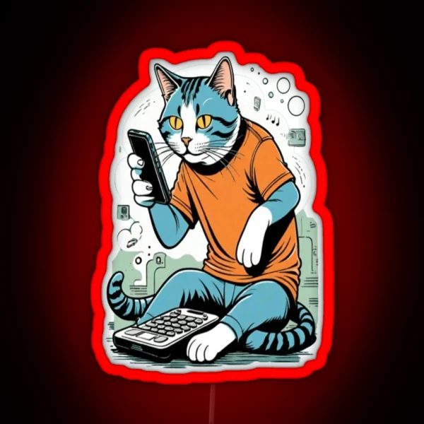 Busy Cat RGB Neon Sign