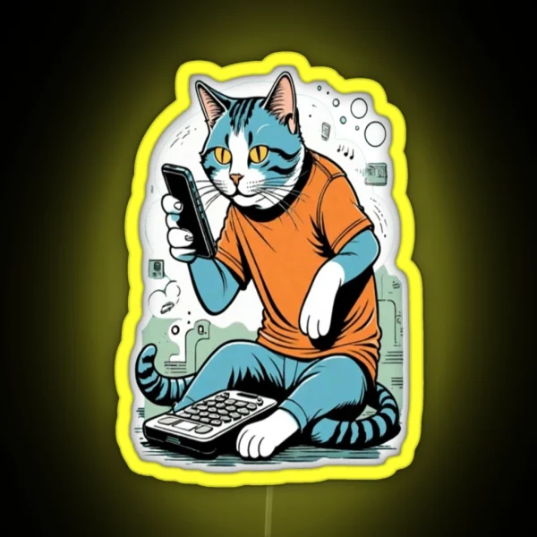 Busy Cat RGB Neon Sign