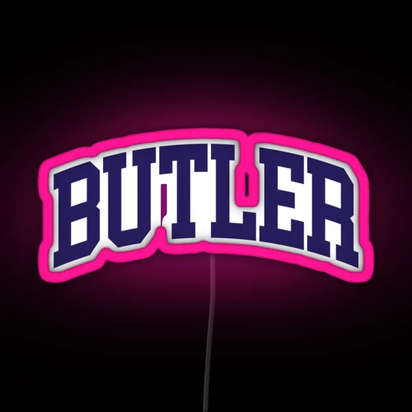 Butler College Font Curved RGB Neon Sign
