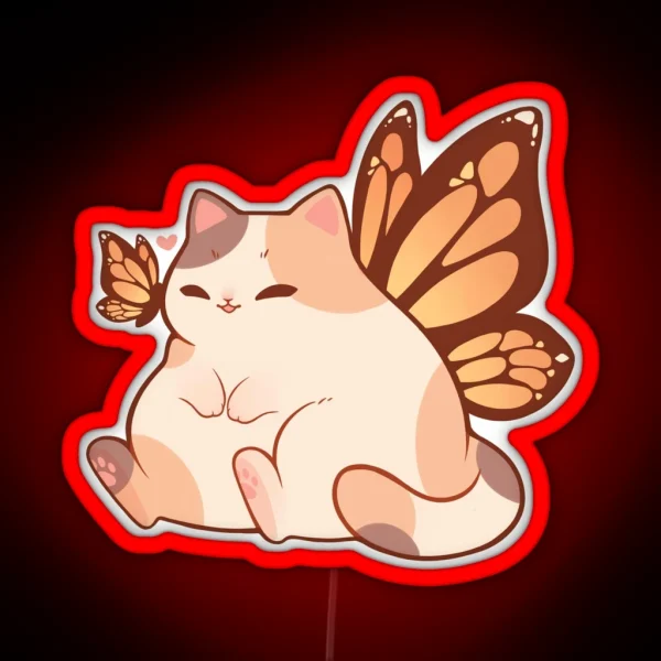 Butterfly Calico Kitty RGB Neon Sign
