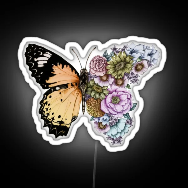Butterfly In Bloom II RGB Neon Sign
