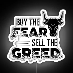 Buy The Fear Sell The Greed Stock Market Investing RGB Neon Sign