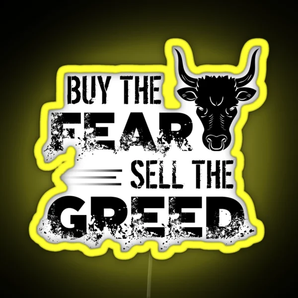 Buy The Fear Sell The Greed Stock Market Investing RGB Neon Sign