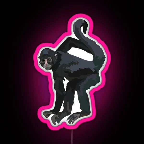C Is For Columbian Spider Monkey RGB Neon Sign