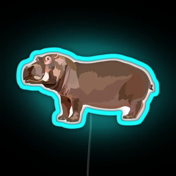 C Is For Common Hippo RGB Neon Sign