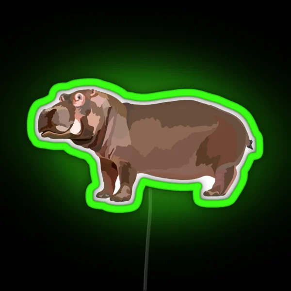 C Is For Common Hippo RGB Neon Sign