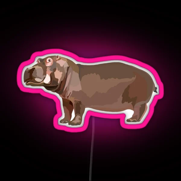 C Is For Common Hippo RGB Neon Sign