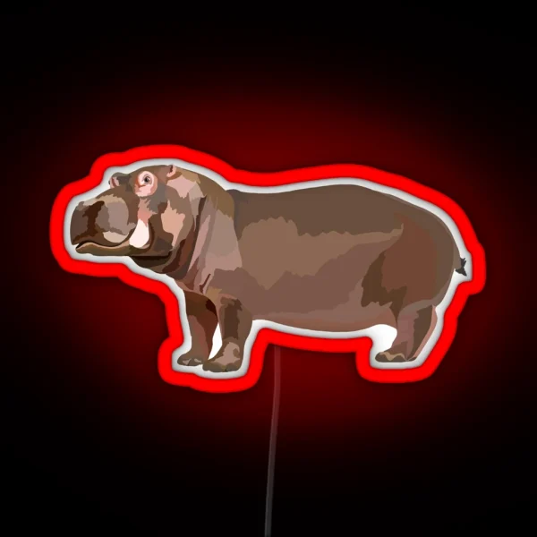 C Is For Common Hippo RGB Neon Sign
