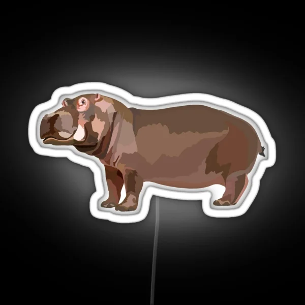 C Is For Common Hippo RGB Neon Sign