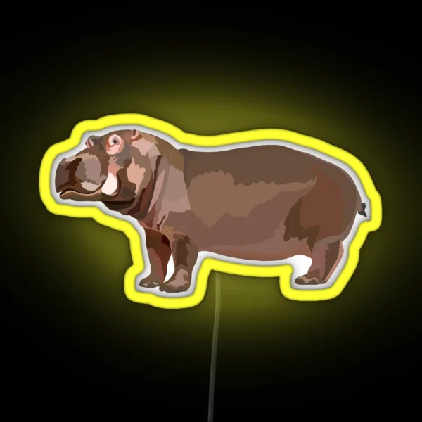 C Is For Common Hippo RGB Neon Sign
