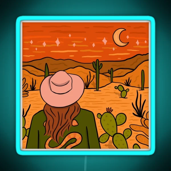 Cactus Girl RGB Neon Sign