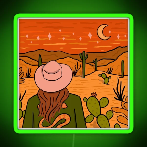 Cactus Girl RGB Neon Sign