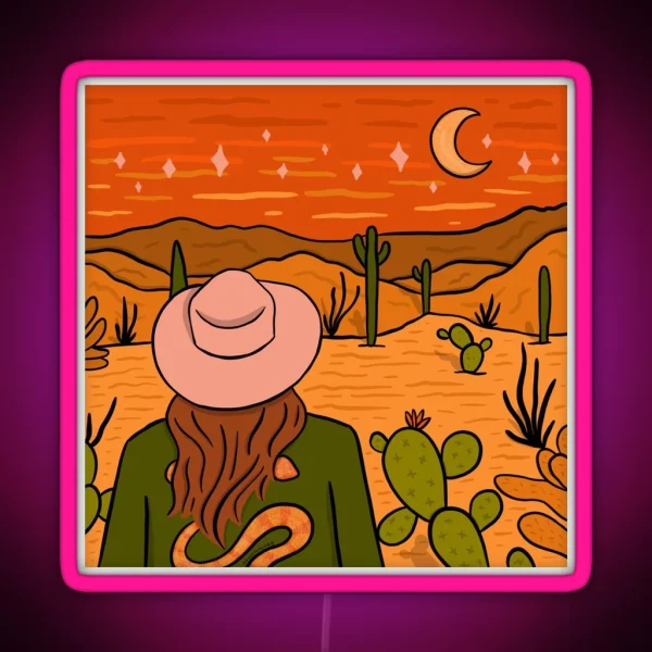 Cactus Girl RGB Neon Sign