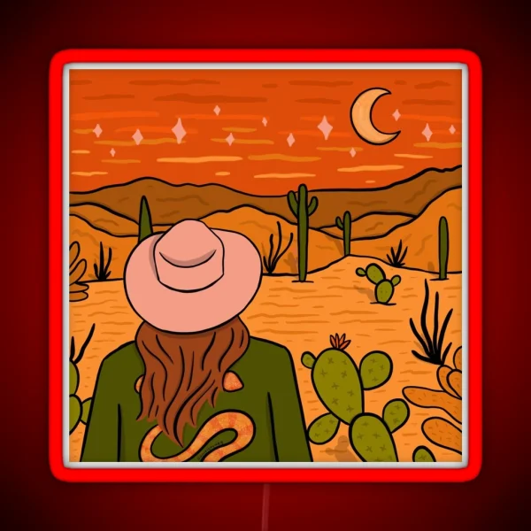 Cactus Girl RGB Neon Sign