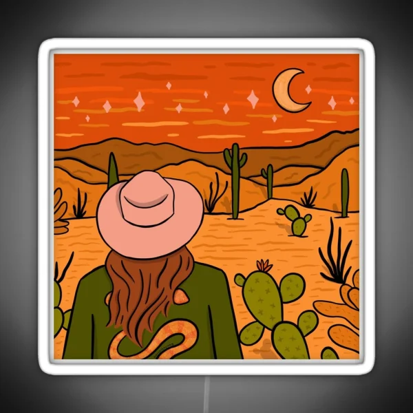Cactus Girl RGB Neon Sign