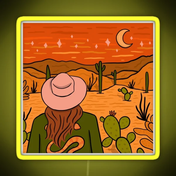 Cactus Girl RGB Neon Sign